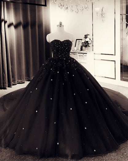 Ball Gown Sweetheart Quinceanera Dresses Lace Beaded