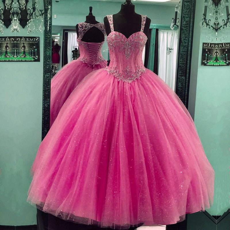 Beaded Sweetheart Tulle Ball Gowns Quinceanera Dresses