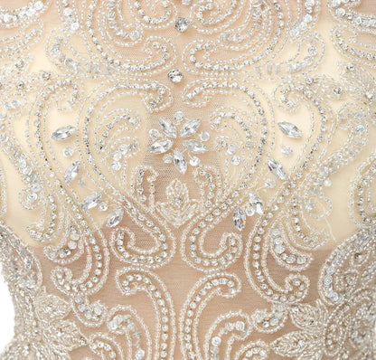 Aimishang Evening Dresses Beading Bodice Floor Length Prom Dresses
