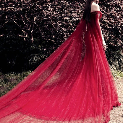 Beading V Neck Off Shoulder Lace Mermaid Evening Dresses Removable Skirt