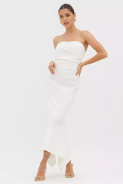 Beautiful classic off shoulder mid length lined corset with hidden zipper on the back Prom Dresses