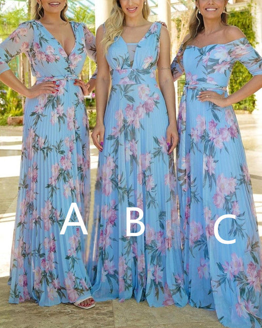 Boho Floral Bridesmaid Dresses Mixed