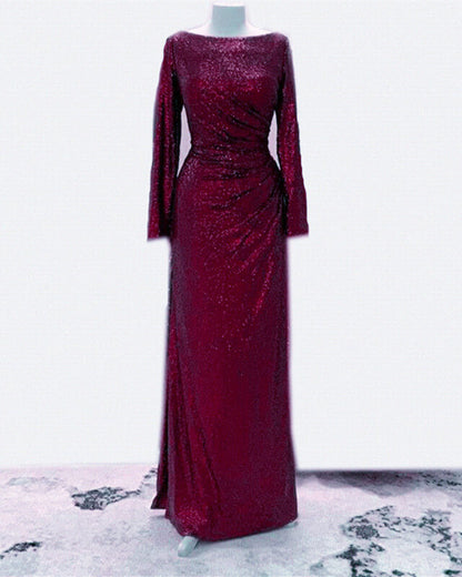 Mermaid Long Sleeve Sequin Dresses