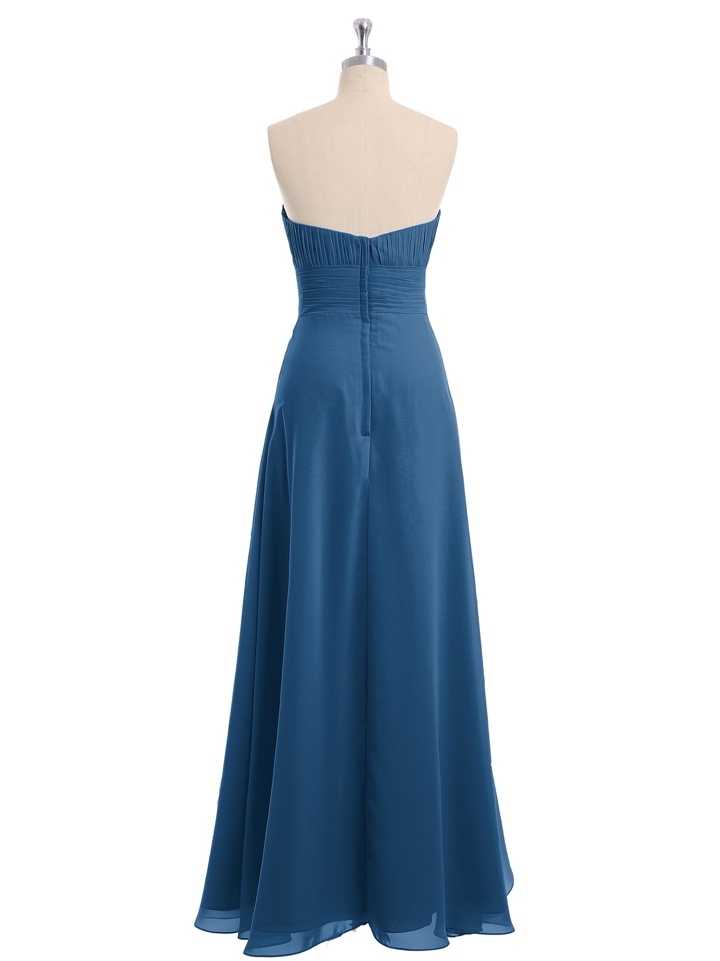 Straight Across Neck Chiffon Bridesmaid Dress Ink Blue