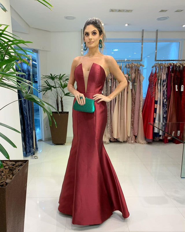 Mermaid Strapless Satin Gown