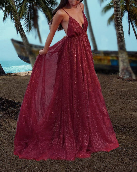 Burgundy Sparkly Dresses