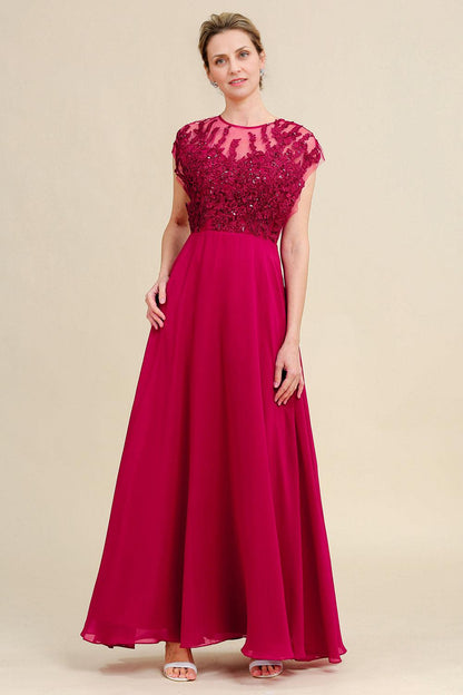 A Line Beading Appliques Mother Of Bride Dress