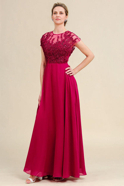A Line Beading Appliques Mother Of Bride Dress