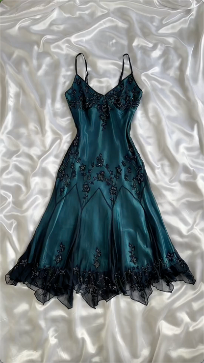 Sexy Mermaid Spaghetti Straps Floor Length Beads Evening Dress Prom Dresses SD1602