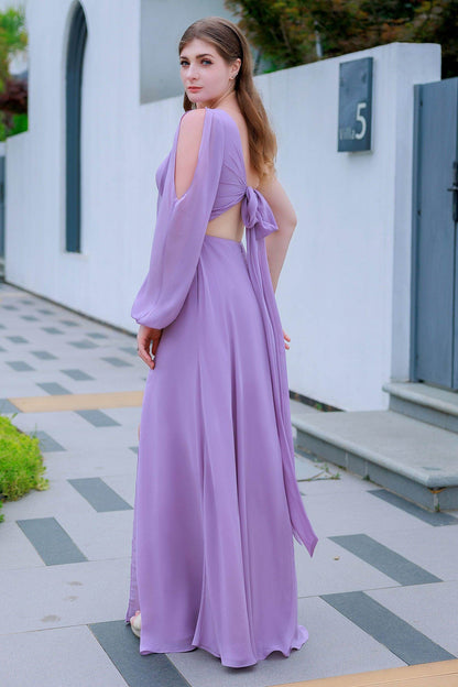 A-Line Floor Length Chiffon Bridesmaid Dress CB0715