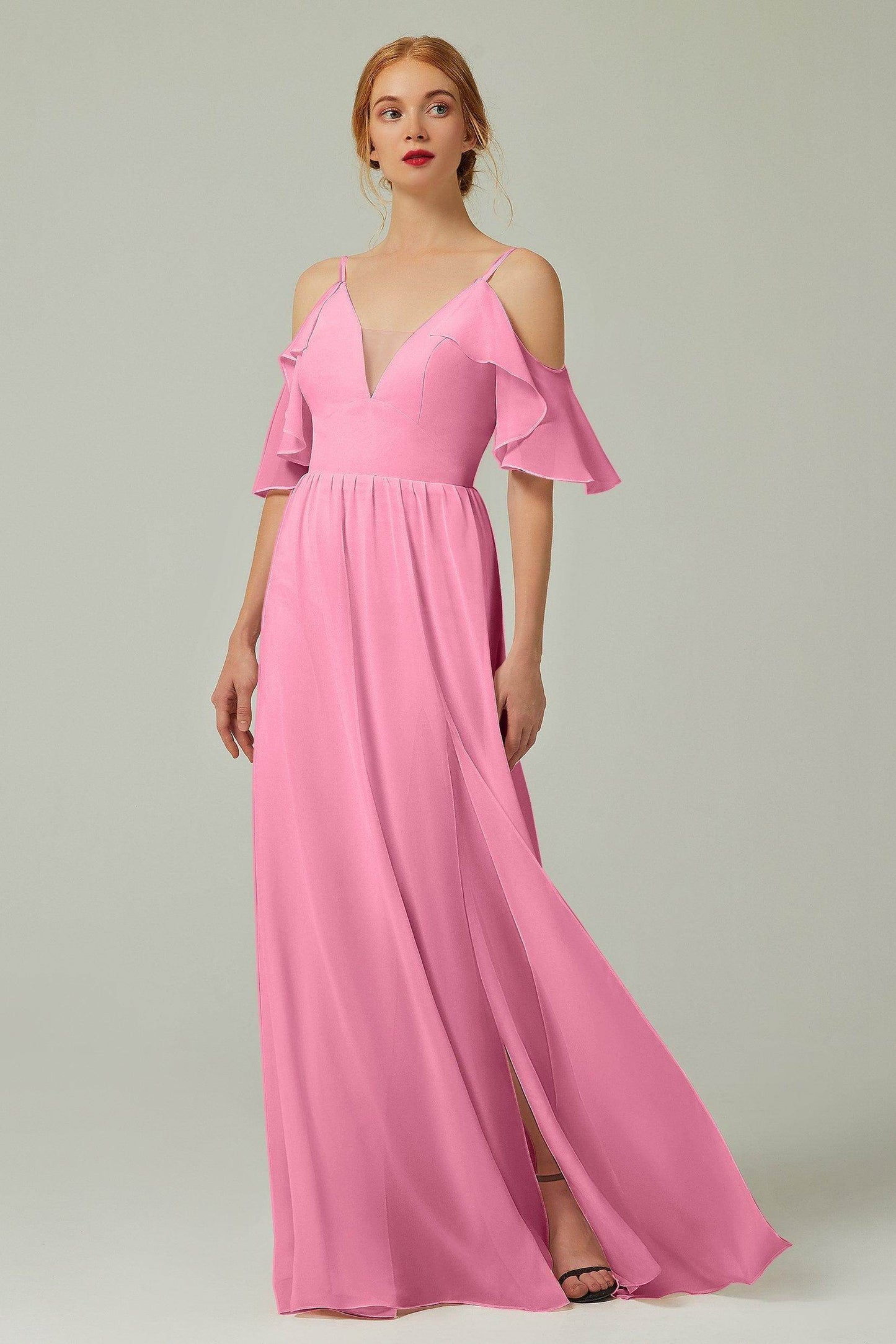 A-Line Floor Length Chiffon Bridesmaid Dress CB0236