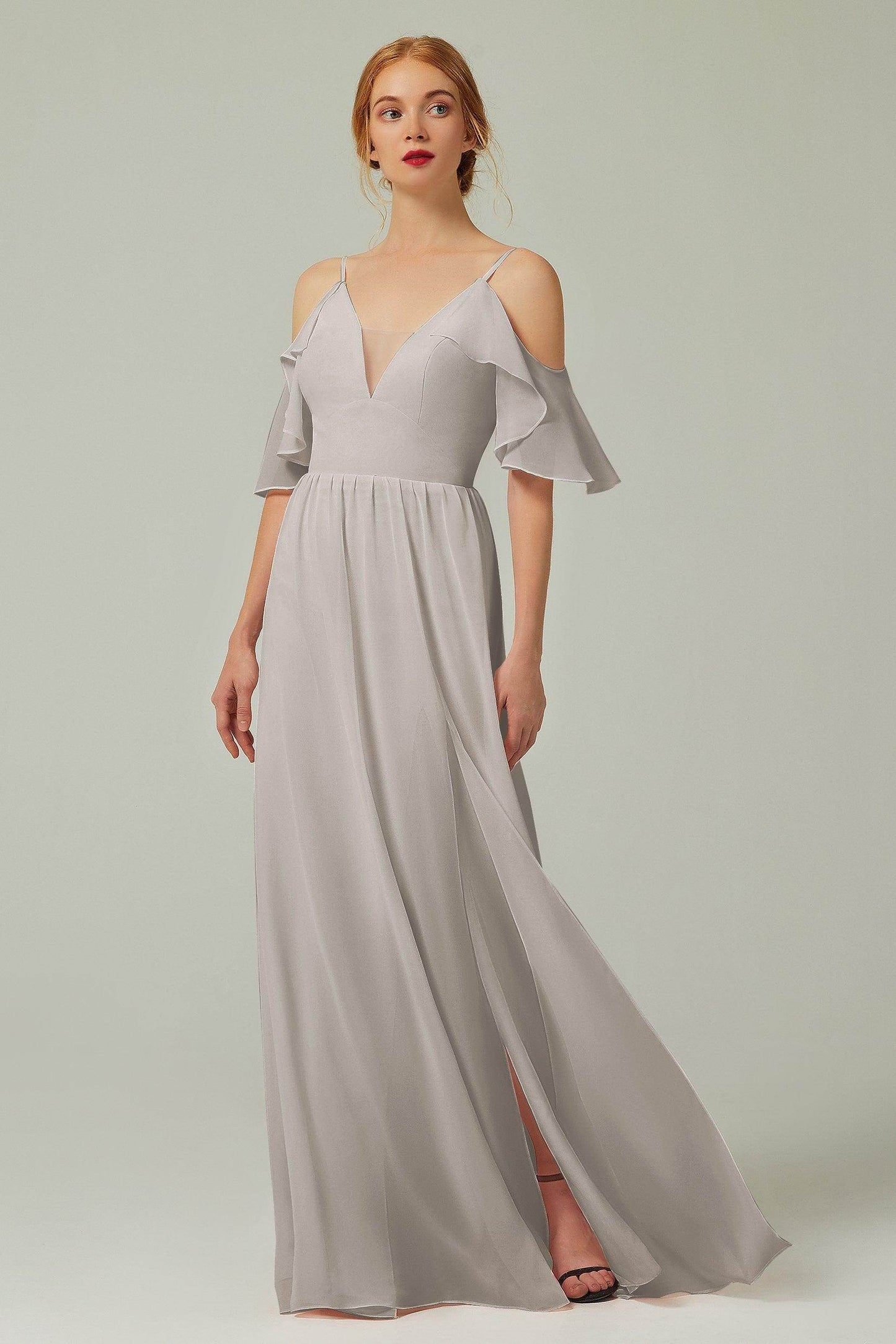 A-Line Floor Length Chiffon Bridesmaid Dress CB0236