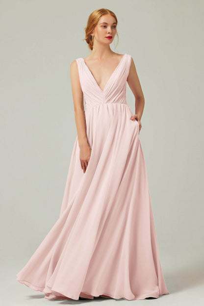 A-Line Floor Length Chiffon Bridesmaid Dress CB0245