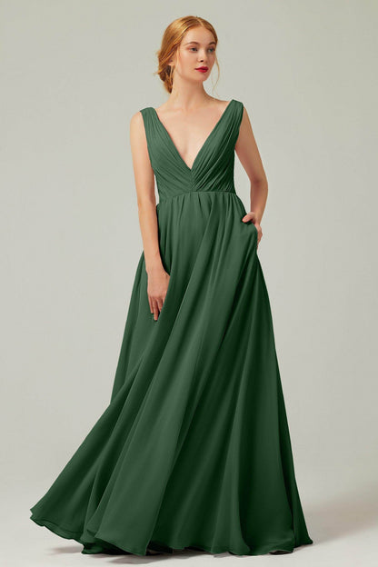 A-Line Floor Length Chiffon Bridesmaid Dress CB0245