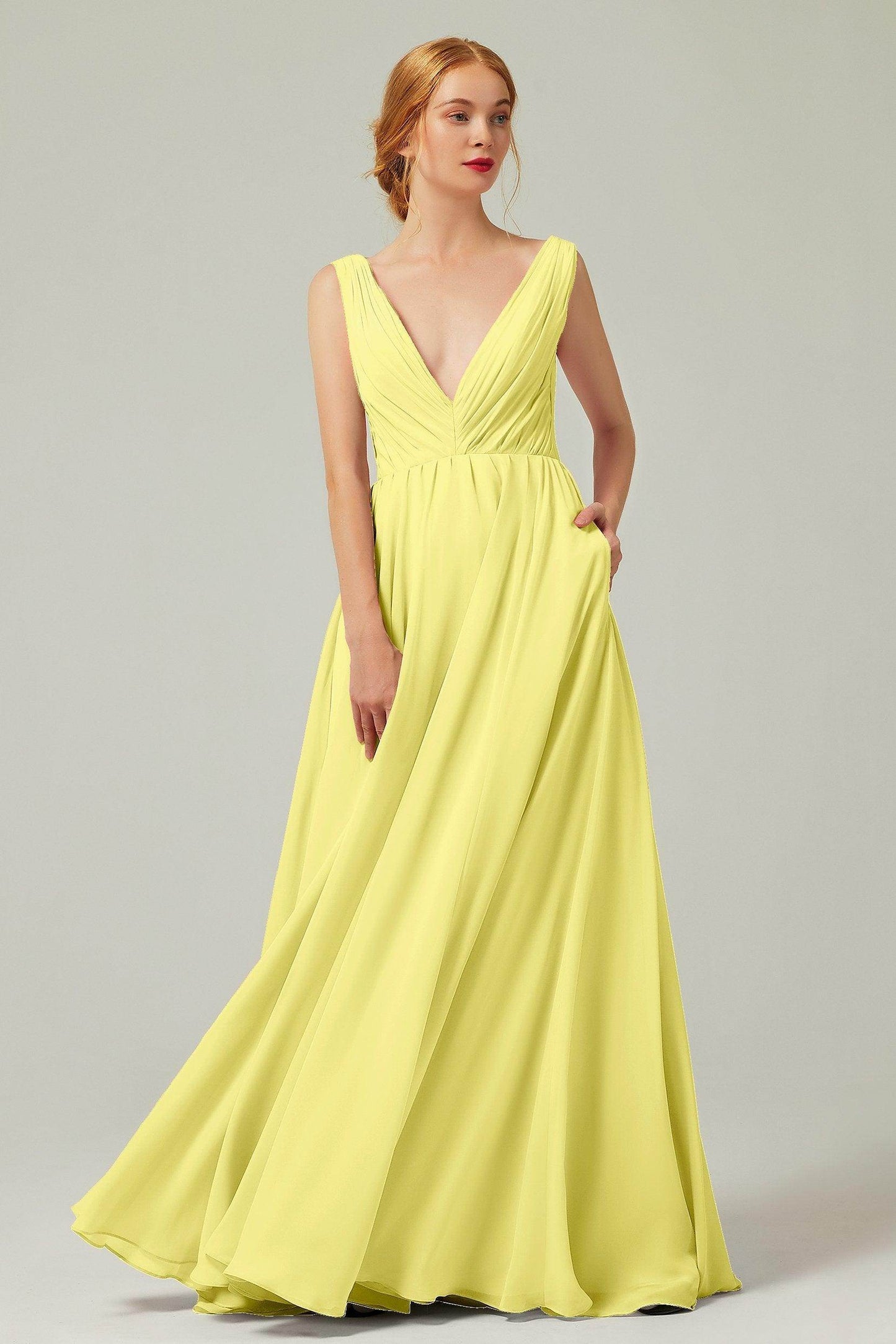 A-Line Floor Length Chiffon Bridesmaid Dress CB0245