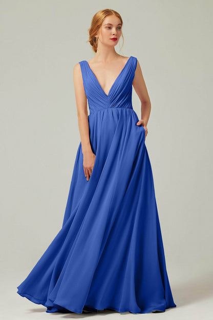 A-Line Floor Length Chiffon Bridesmaid Dress CB0245