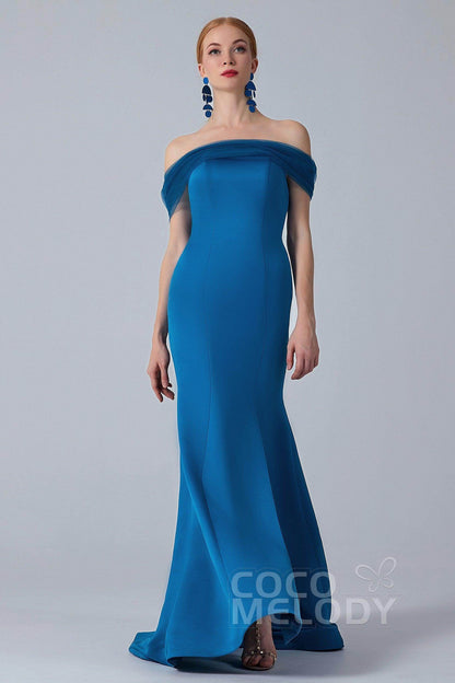 Trumpet-Mermaid Sweep-Brush Train Satin Dress CB0264