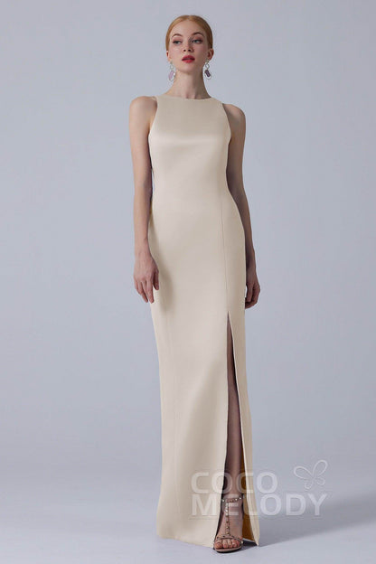 Sheath-Column Floor Length Satin Dress CB0267