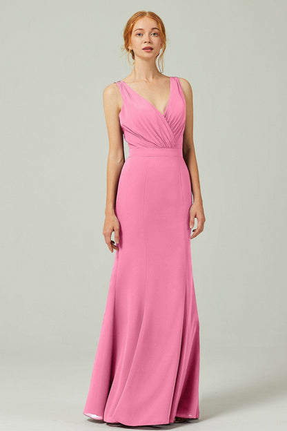 Sheath-Column Floor Length Chiffon Bridesmaid Dress CB0291