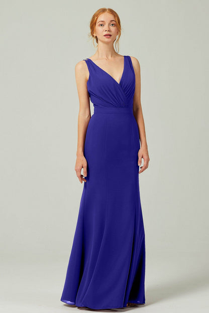 Sheath-Column Floor Length Chiffon Bridesmaid Dress CB0291