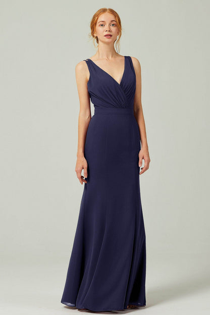Sheath-Column Floor Length Chiffon Bridesmaid Dress CB0291