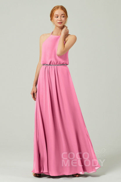 A-Line Floor Length Chiffon Bridesmaid Dress CB0292