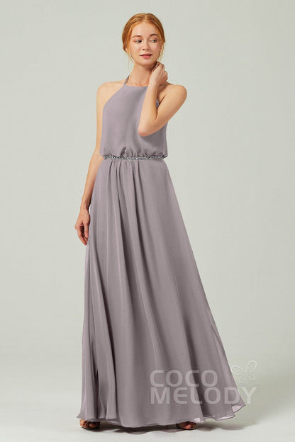 A-Line Floor Length Chiffon Bridesmaid Dress CB0292