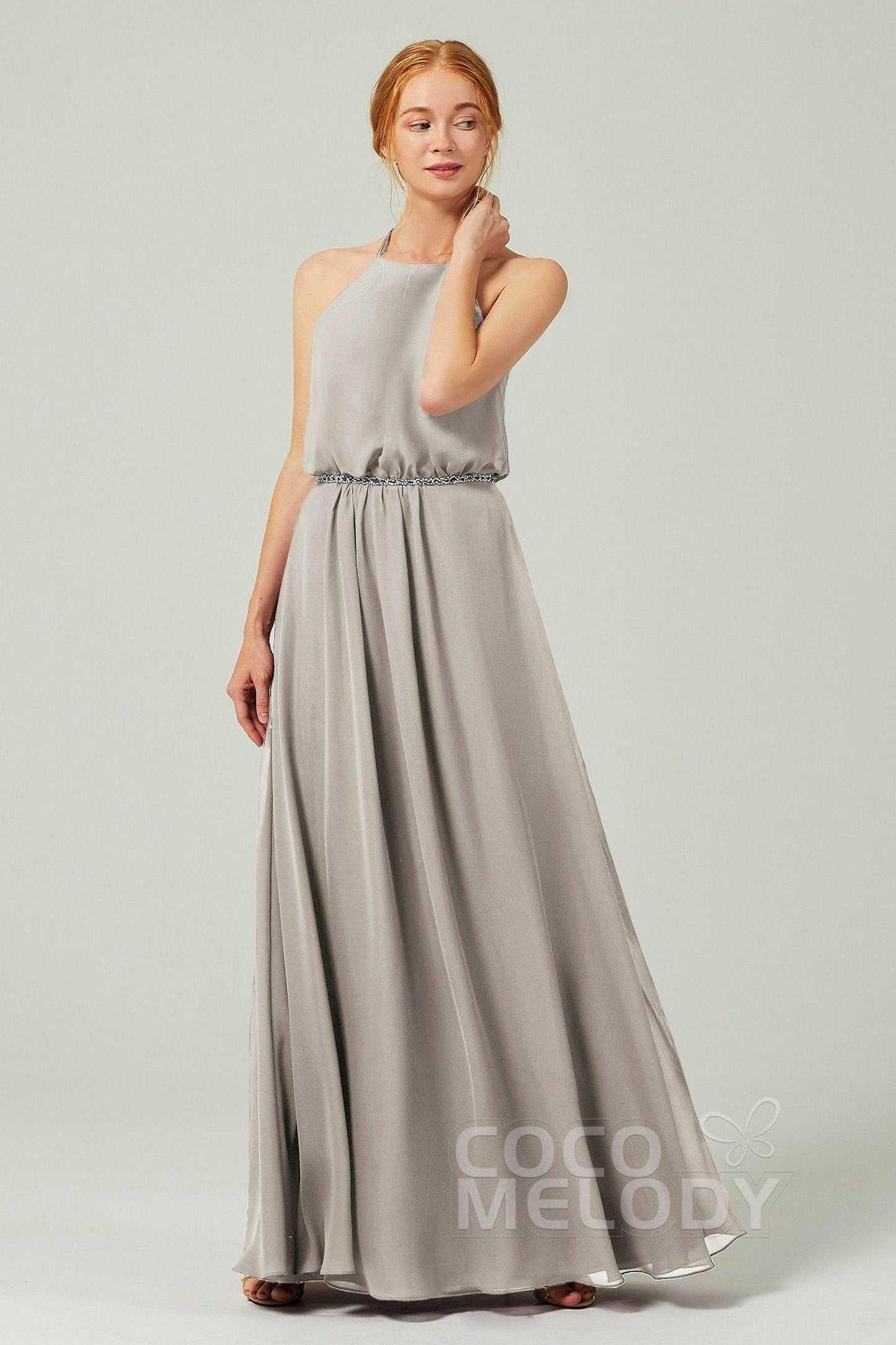 A-Line Floor Length Chiffon Bridesmaid Dress CB0292