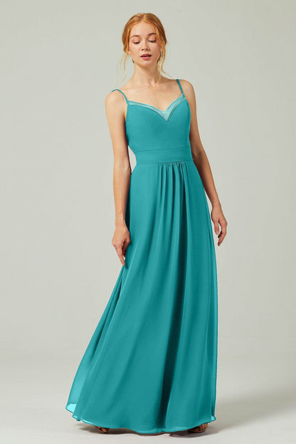 A-Line Floor Length Chiffon Bridesmaid Dress CB0293