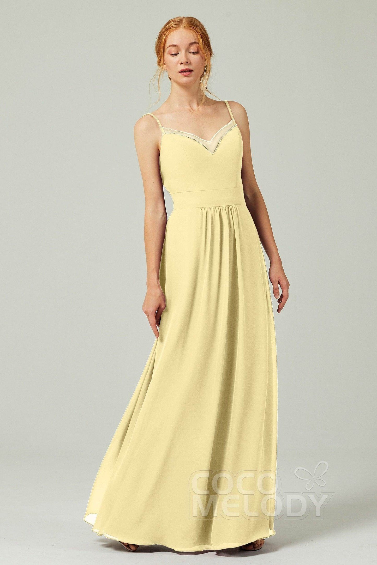 A-Line Floor Length Chiffon Bridesmaid Dress CB0293