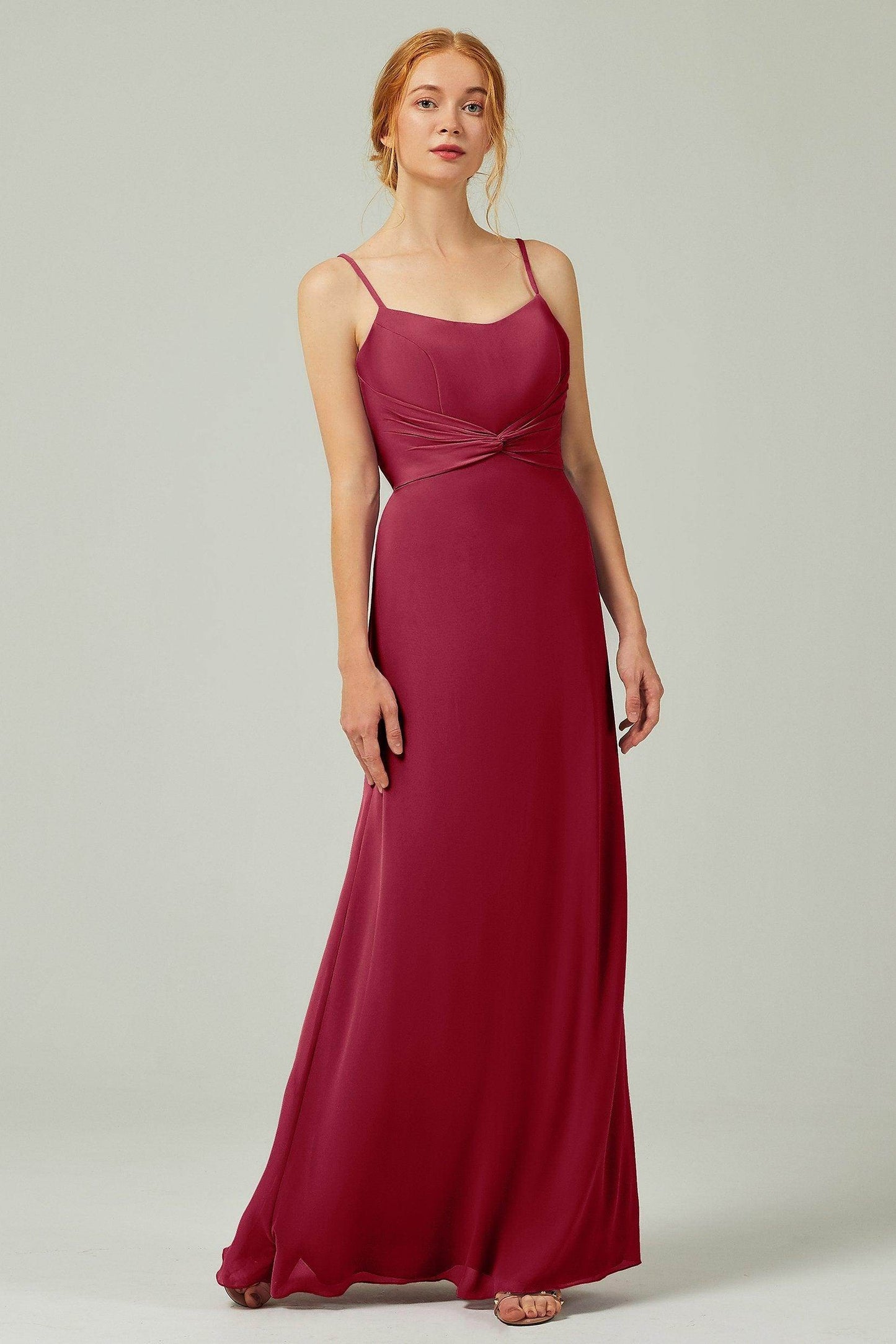 Sheath-Column Floor Length Chiffon Bridesmaid Dress CB0294