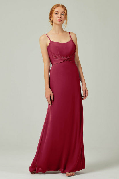 Sheath-Column Floor Length Chiffon Bridesmaid Dress CB0294