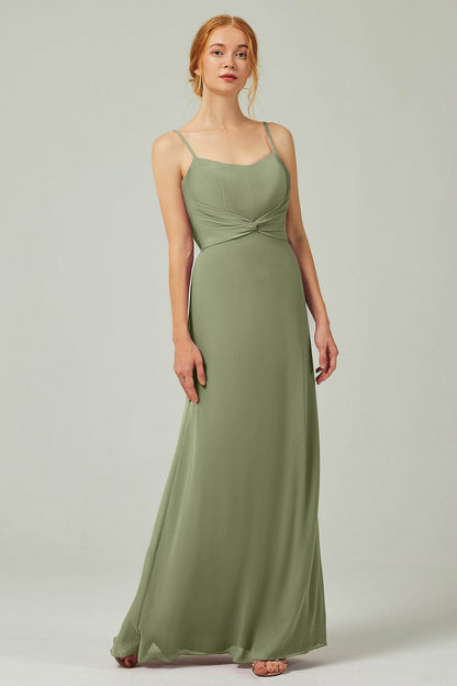 Sheath-Column Floor Length Chiffon Bridesmaid Dress CB0294