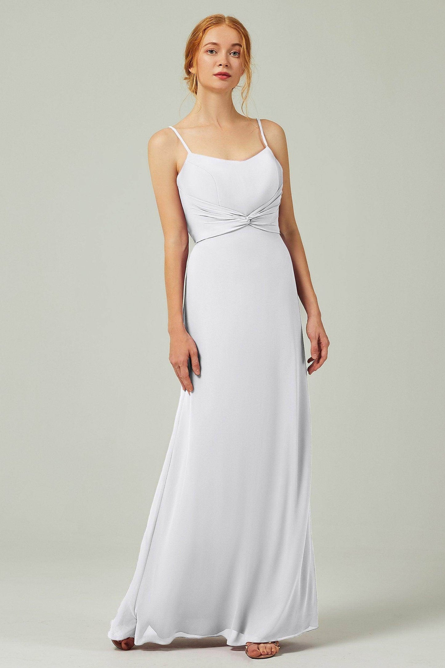 Sheath-Column Floor Length Chiffon Bridesmaid Dress CB0294