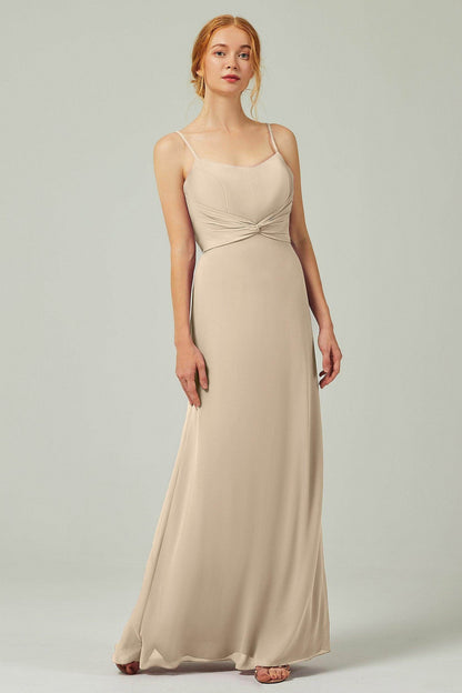 Sheath-Column Floor Length Chiffon Bridesmaid Dress CB0294