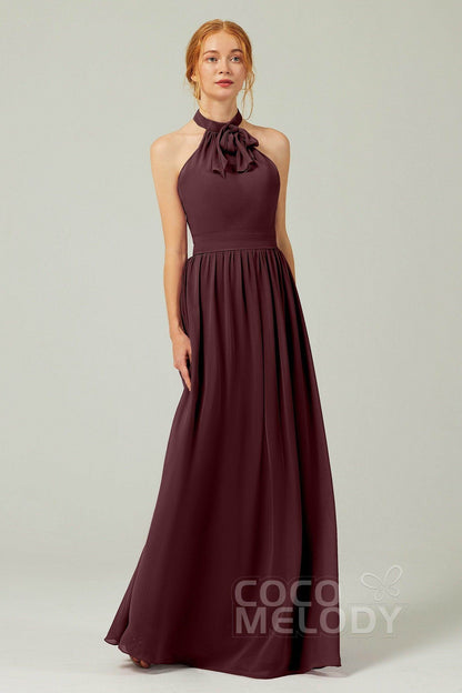 A-Line Floor Length Chiffon Bridesmaid Dress CB0295