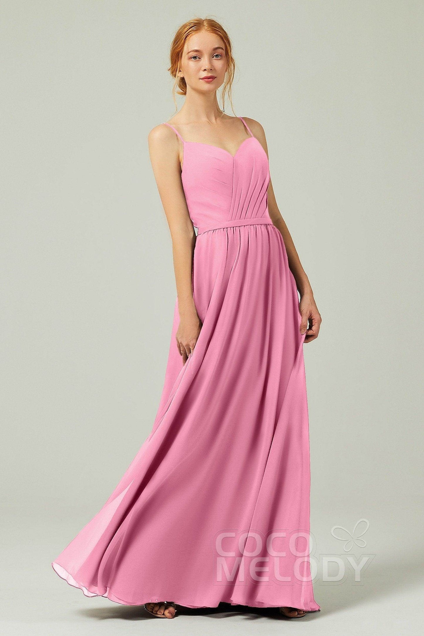 A-Line Floor Length Chiffon Bridesmaid Dress CB0296