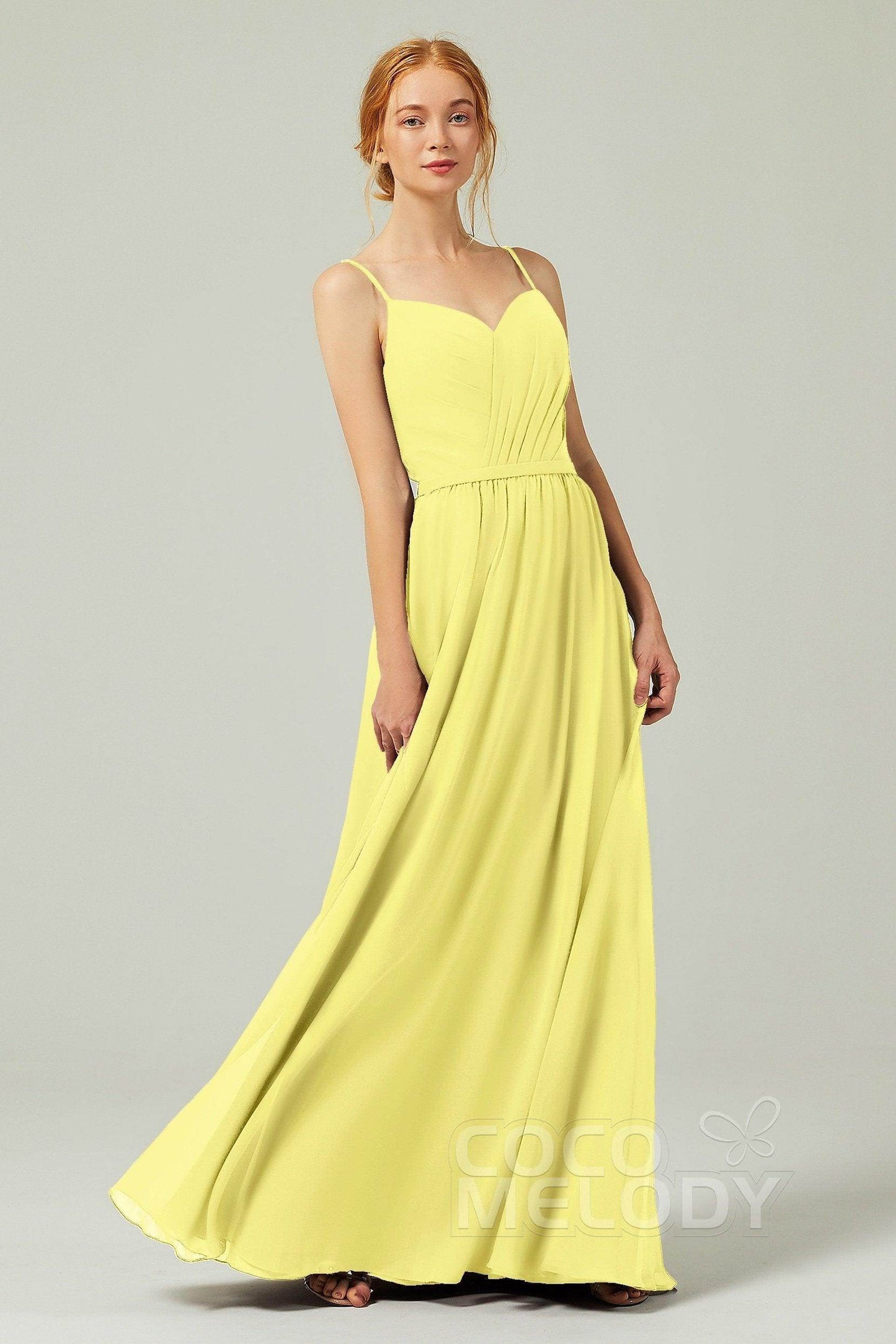 A-Line Floor Length Chiffon Bridesmaid Dress CB0296