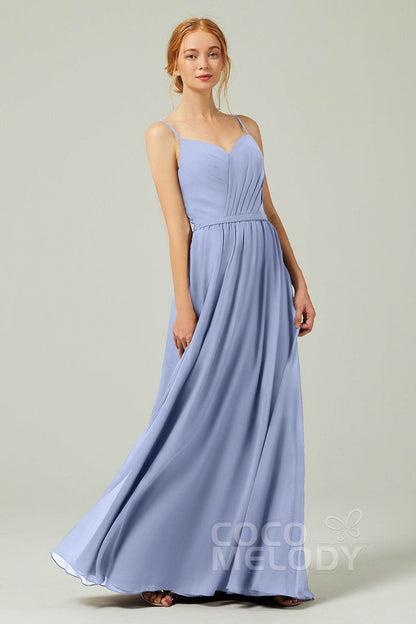 A-Line Floor Length Chiffon Bridesmaid Dress CB0296