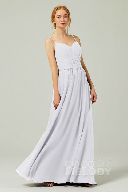 A-Line Floor Length Chiffon Bridesmaid Dress CB0296