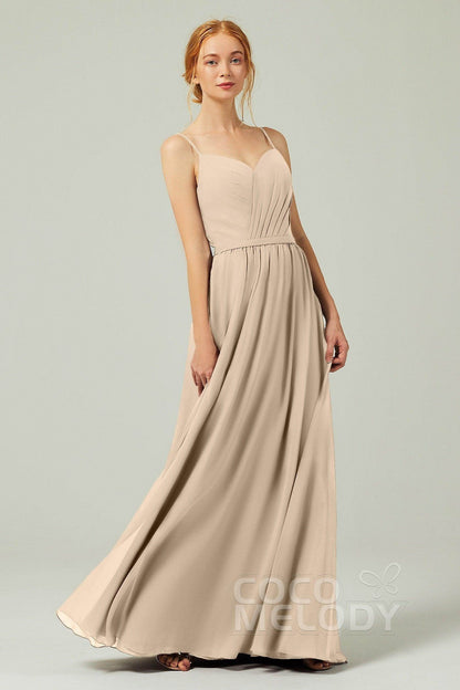 A-Line Floor Length Chiffon Bridesmaid Dress CB0296