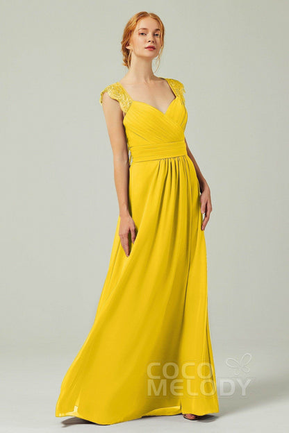 A-Line Floor Length Chiffon Bridesmaid Dress Formal Dresses CB0298