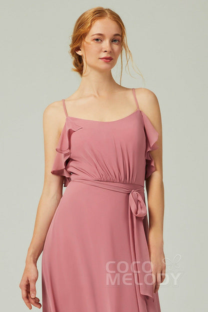 A-Line Floor Length Chiffon Bridesmaid Dress CB0299