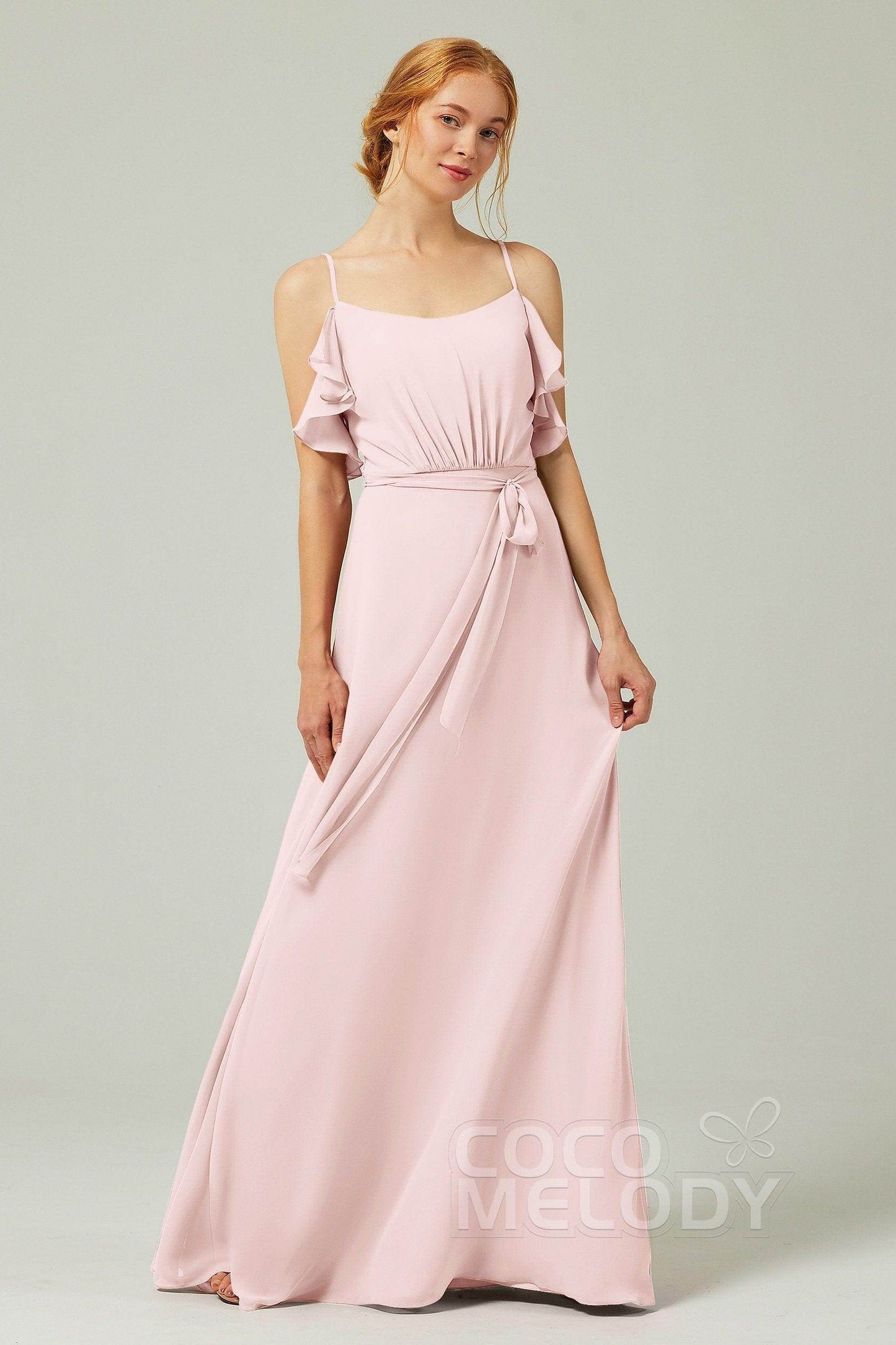 A-Line Floor Length Chiffon Bridesmaid Dress CB0299