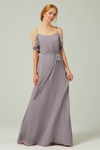 A-Line Floor Length Chiffon Bridesmaid Dress CB0299