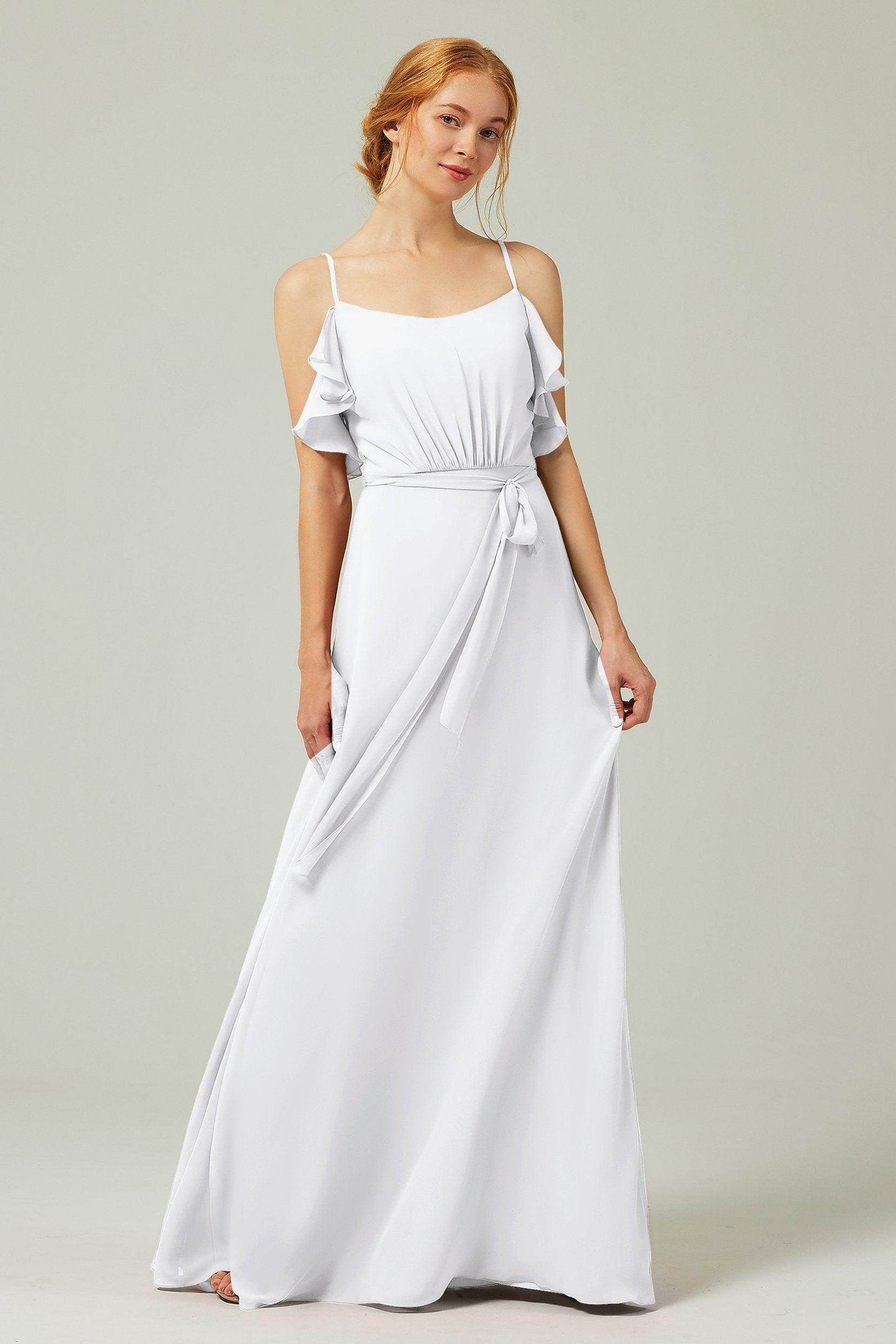 A-Line Floor Length Chiffon Bridesmaid Dress CB0299