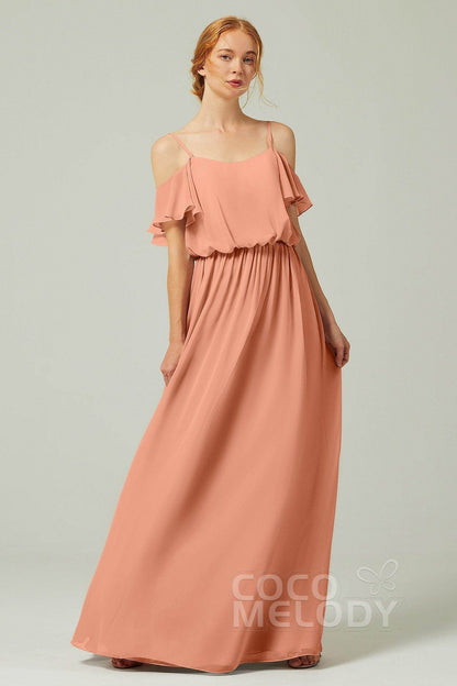 A-Line Floor Length Chiffon Bridesmaid Dress CB0300