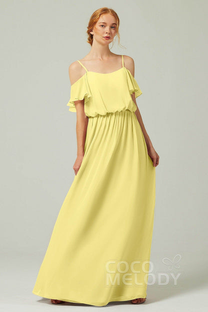 A-Line Floor Length Chiffon Bridesmaid Dress CB0300