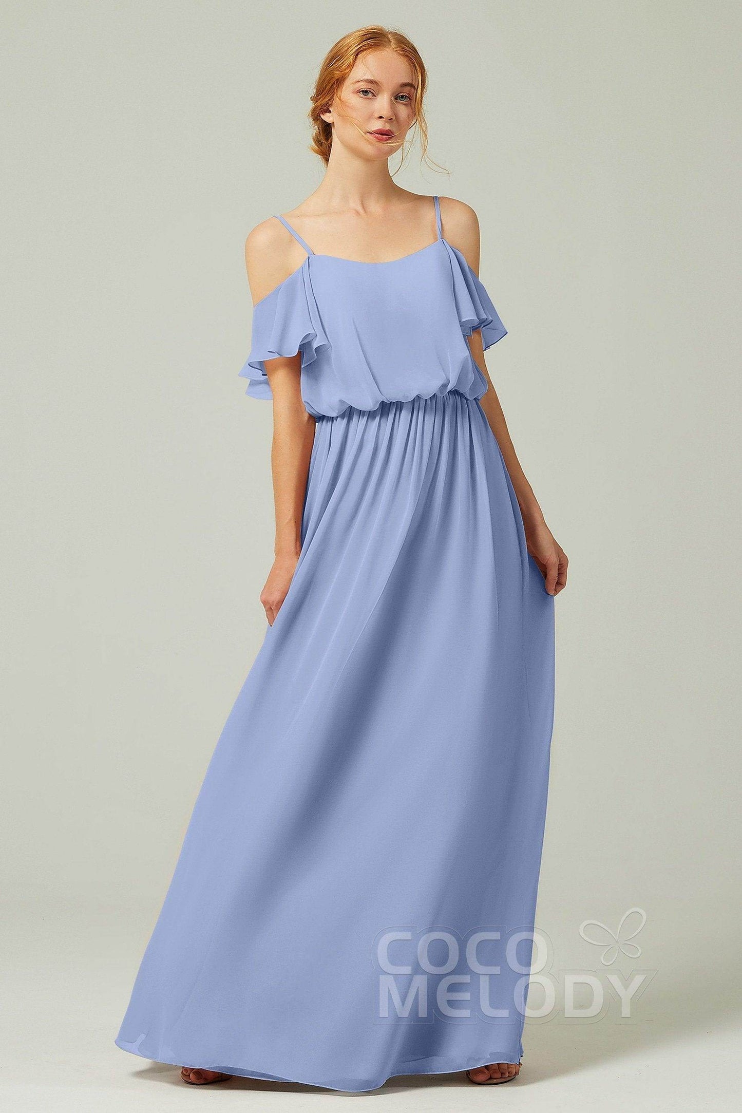 A-Line Floor Length Chiffon Bridesmaid Dress CB0300