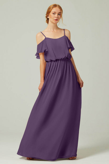 A-Line Floor Length Chiffon Bridesmaid Dress CB0300